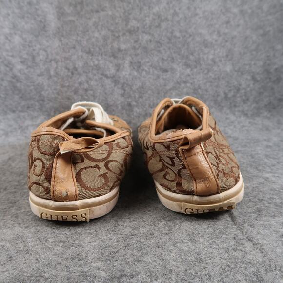 Guess Shoes Womens 9.5 Fashion Sneakers Lace Up Casual Flat Logo Brown - Picture 5 of 13